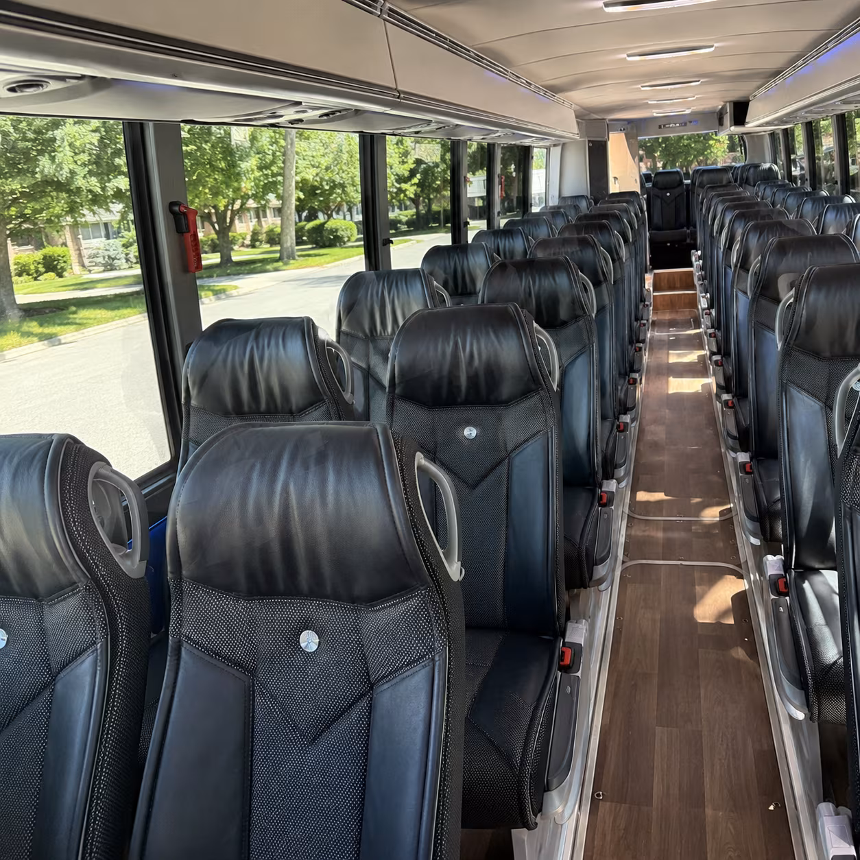 raleigh 40 passenger charter bus inside