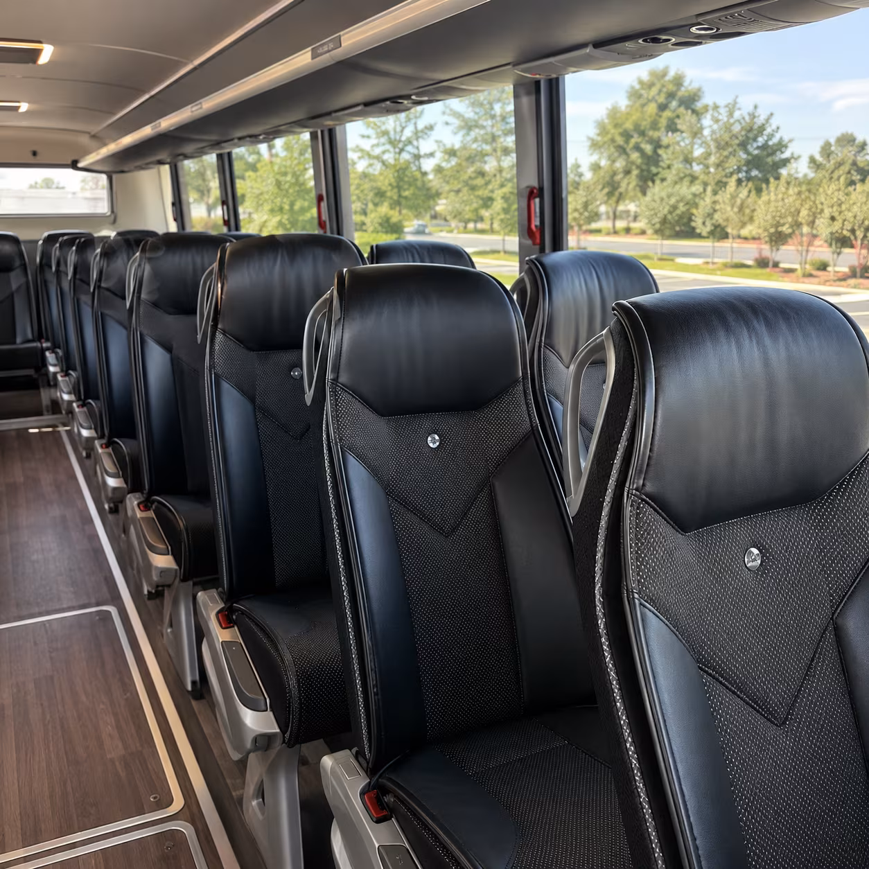 raleigh 45 passenger charter bus interior