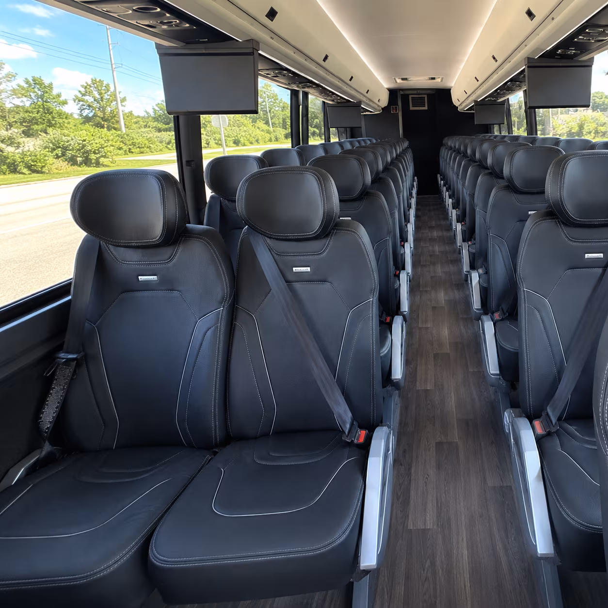 raleigh 47 passenger charter bus inside