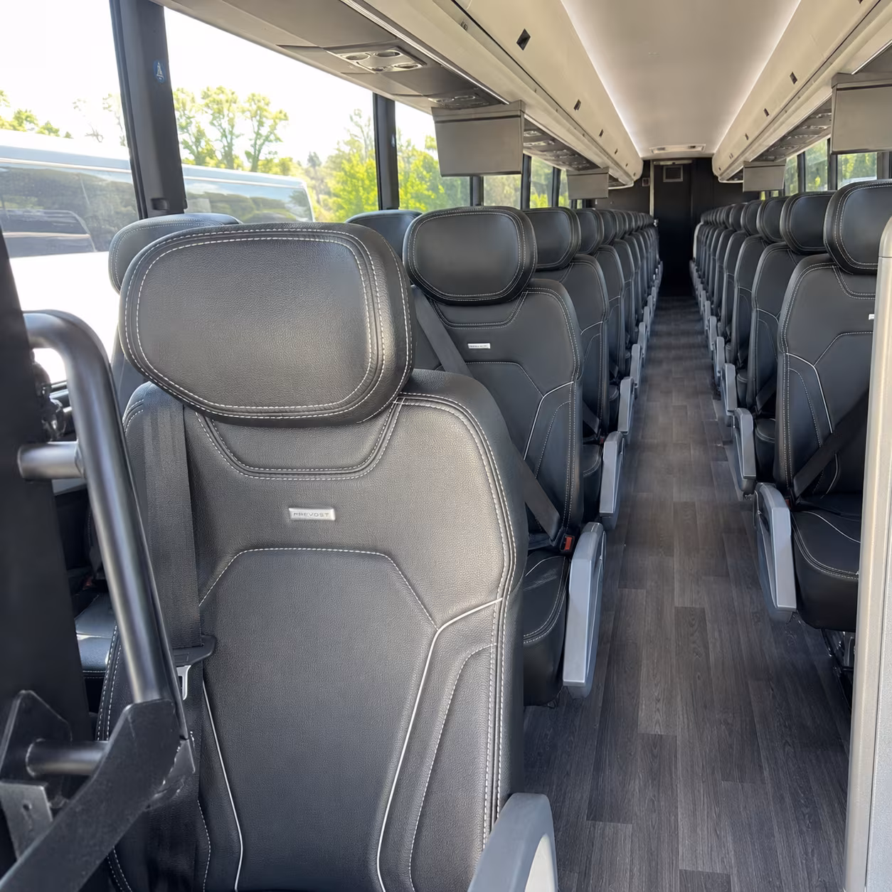 raleigh 47 passenger charter bus interior