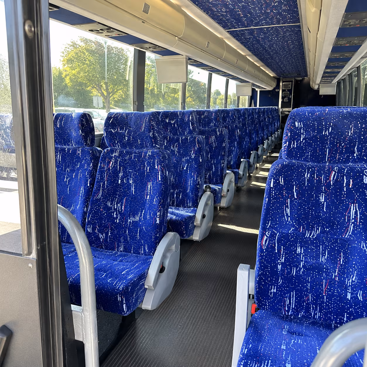 raleigh 50 passenger charter bus inside