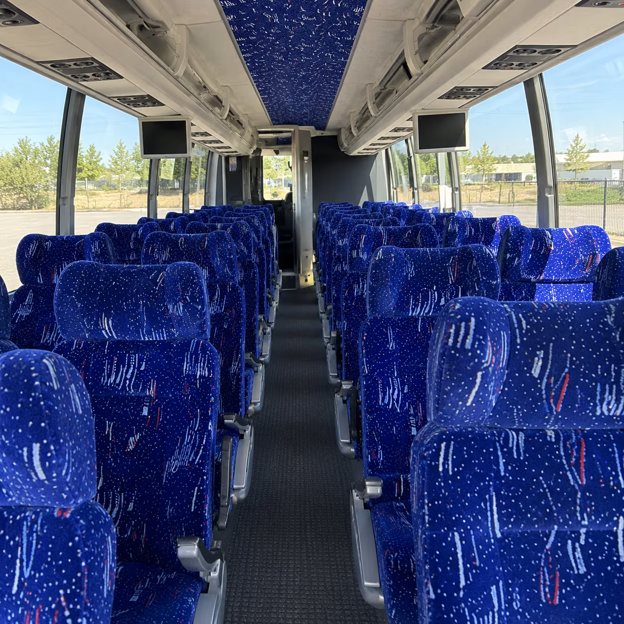 raleigh 54 passenger charter bus interior