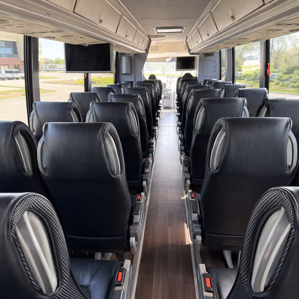 raleigh 56 passenger charter bus inside